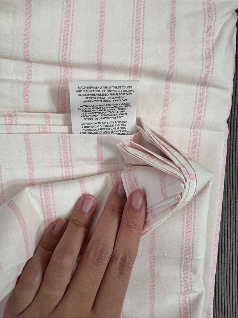 Laura Ashley Pink Striped Flat Sheet King NWOT